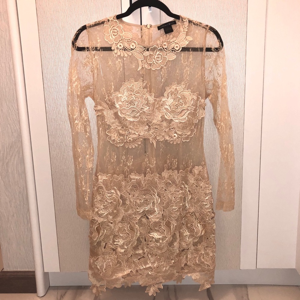 Long Sleeve Lace Applique Dress Caribbean Queen
